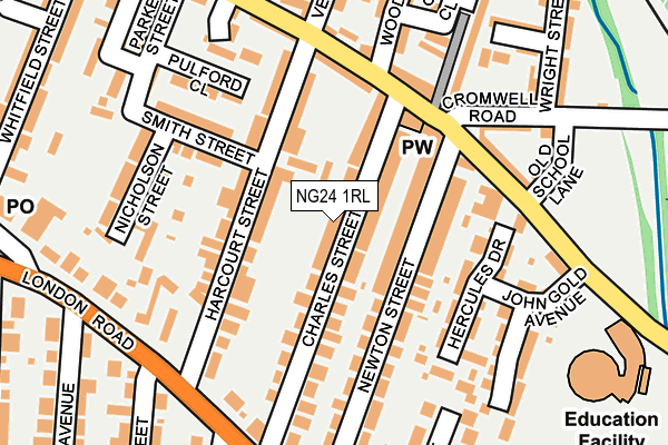 NG24 1RL map - OS OpenMap – Local (Ordnance Survey)