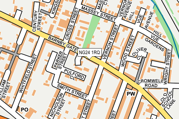 NG24 1RQ map - OS OpenMap – Local (Ordnance Survey)