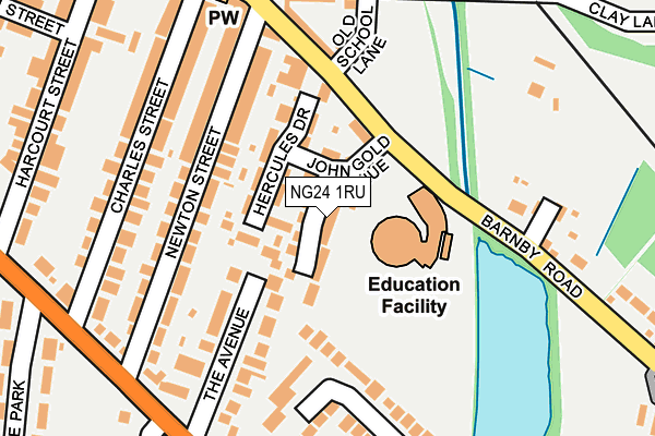 NG24 1RU map - OS OpenMap – Local (Ordnance Survey)