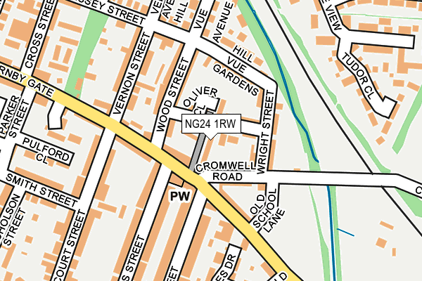 NG24 1RW map - OS OpenMap – Local (Ordnance Survey)