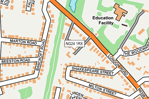 NG24 1RX map - OS OpenMap – Local (Ordnance Survey)