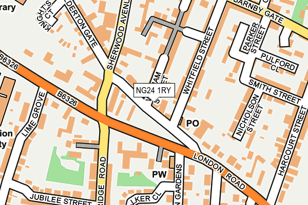 NG24 1RY map - OS OpenMap – Local (Ordnance Survey)