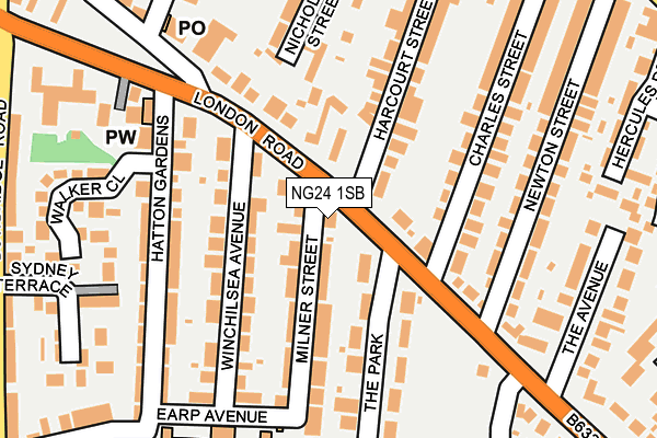 NG24 1SB map - OS OpenMap – Local (Ordnance Survey)