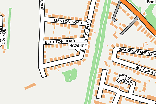 NG24 1SF map - OS OpenMap – Local (Ordnance Survey)