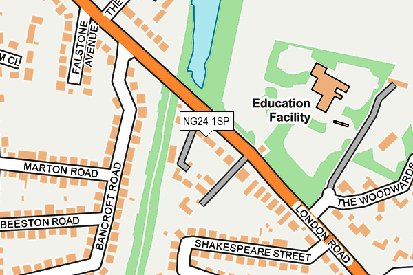 NG24 1SP map - OS OpenMap – Local (Ordnance Survey)