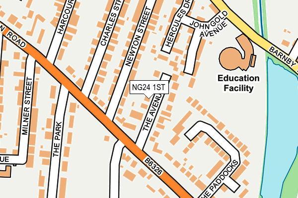 NG24 1ST map - OS OpenMap – Local (Ordnance Survey)