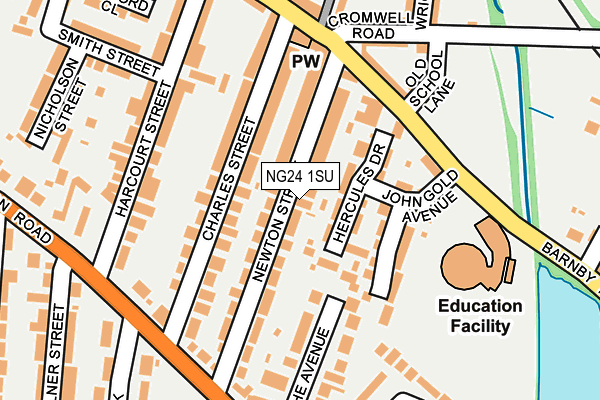 NG24 1SU map - OS OpenMap – Local (Ordnance Survey)