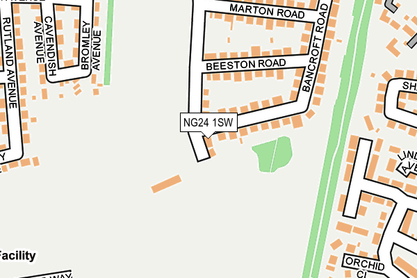 NG24 1SW map - OS OpenMap – Local (Ordnance Survey)