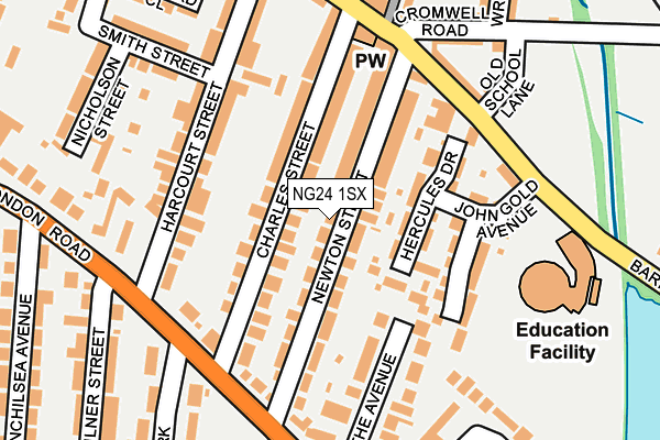 NG24 1SX map - OS OpenMap – Local (Ordnance Survey)