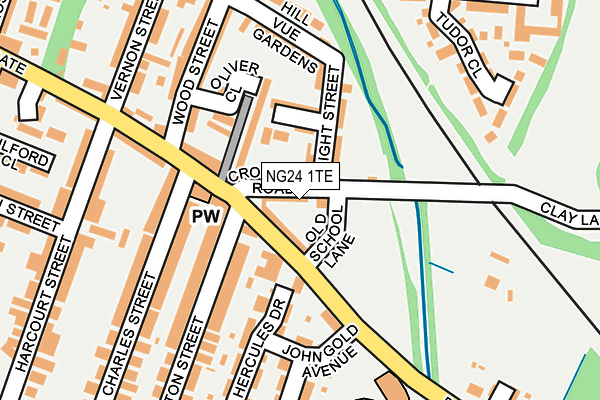 NG24 1TE map - OS OpenMap – Local (Ordnance Survey)