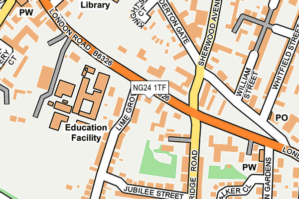 NG24 1TF map - OS OpenMap – Local (Ordnance Survey)