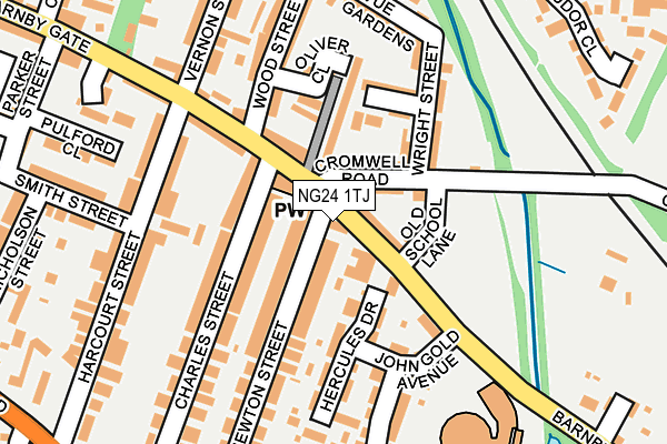 NG24 1TJ map - OS OpenMap – Local (Ordnance Survey)