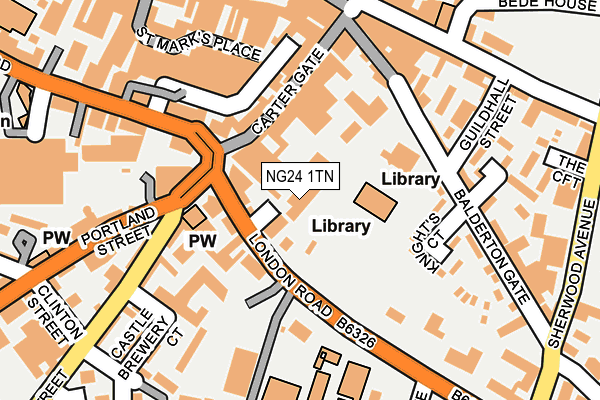 NG24 1TN map - OS OpenMap – Local (Ordnance Survey)