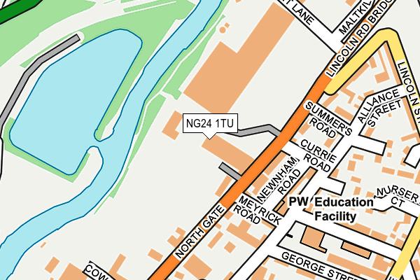 NG24 1TU map - OS OpenMap – Local (Ordnance Survey)