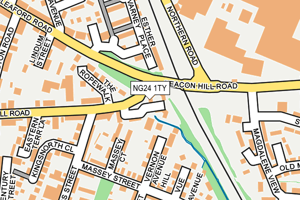 NG24 1TY map - OS OpenMap – Local (Ordnance Survey)