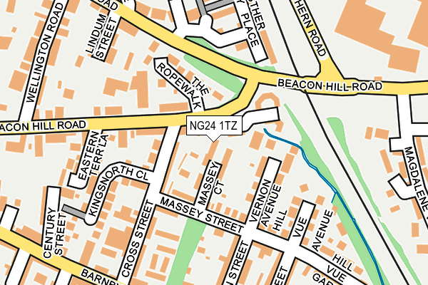 NG24 1TZ map - OS OpenMap – Local (Ordnance Survey)