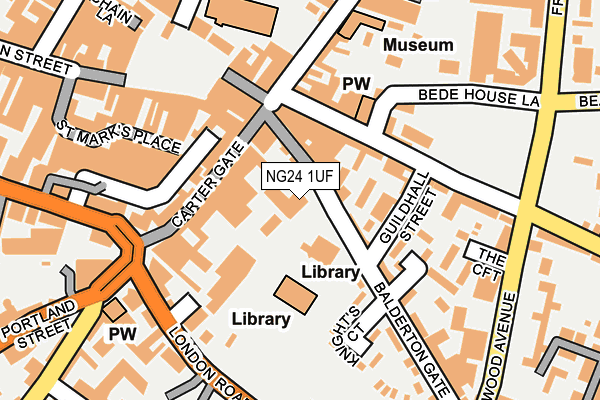 NG24 1UF map - OS OpenMap – Local (Ordnance Survey)