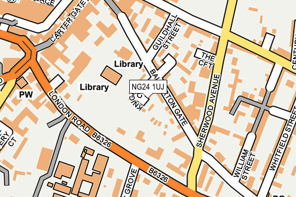 NG24 1UJ map - OS OpenMap – Local (Ordnance Survey)