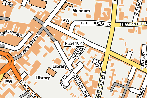 NG24 1UP map - OS OpenMap – Local (Ordnance Survey)