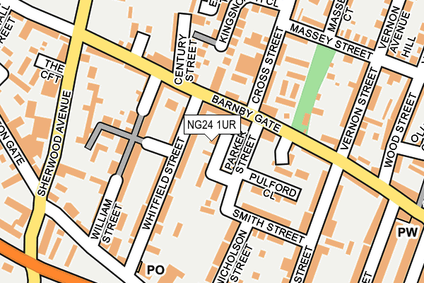 NG24 1UR map - OS OpenMap – Local (Ordnance Survey)