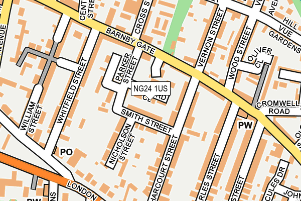 NG24 1US map - OS OpenMap – Local (Ordnance Survey)