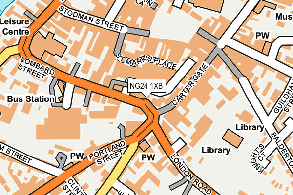 NG24 1XB map - OS OpenMap – Local (Ordnance Survey)