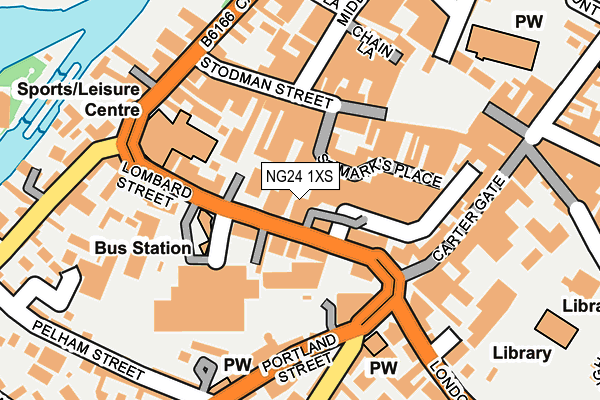 NG24 1XS map - OS OpenMap – Local (Ordnance Survey)