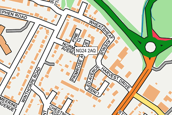 NG24 2AQ map - OS OpenMap – Local (Ordnance Survey)