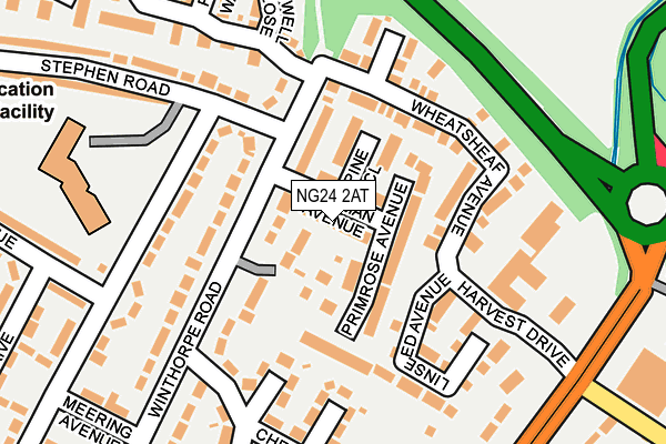 NG24 2AT map - OS OpenMap – Local (Ordnance Survey)