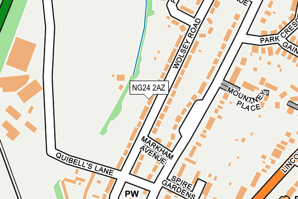 NG24 2AZ map - OS OpenMap – Local (Ordnance Survey)