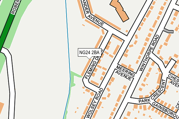 NG24 2BA map - OS OpenMap – Local (Ordnance Survey)
