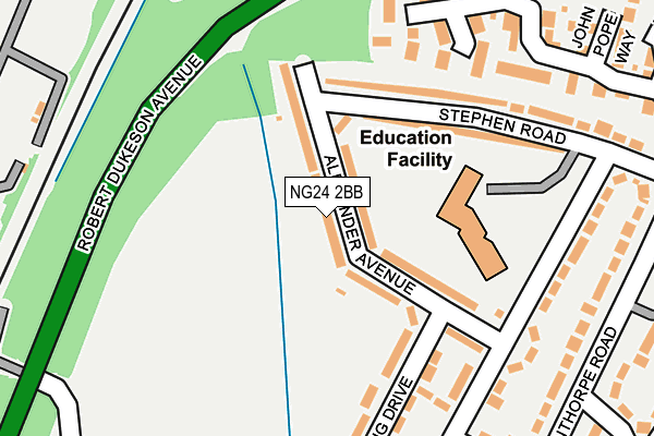 NG24 2BB map - OS OpenMap – Local (Ordnance Survey)