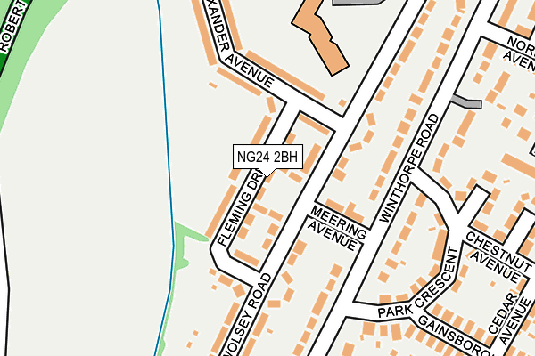 NG24 2BH map - OS OpenMap – Local (Ordnance Survey)