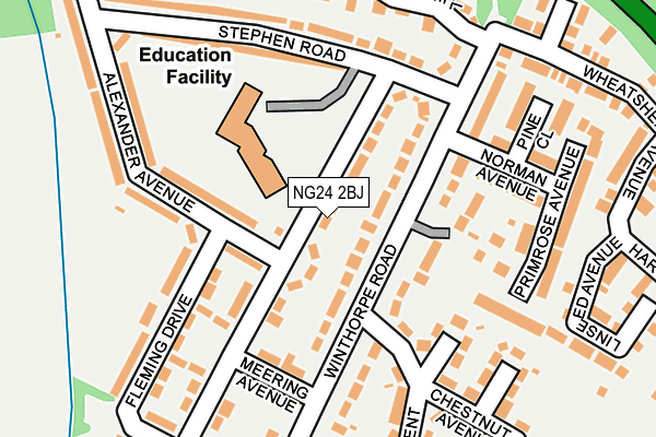 NG24 2BJ map - OS OpenMap – Local (Ordnance Survey)