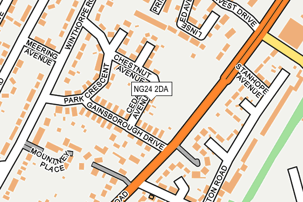 NG24 2DA map - OS OpenMap – Local (Ordnance Survey)