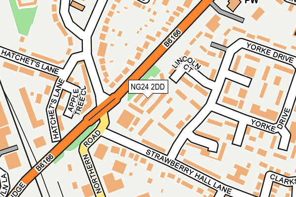 NG24 2DD map - OS OpenMap – Local (Ordnance Survey)