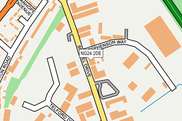 NG24 2DE map - OS OpenMap – Local (Ordnance Survey)