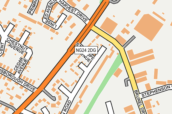 NG24 2DG map - OS OpenMap – Local (Ordnance Survey)