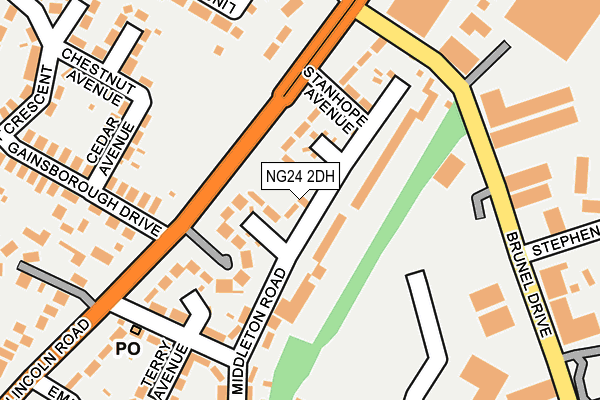 NG24 2DH map - OS OpenMap – Local (Ordnance Survey)