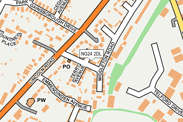 NG24 2DL map - OS OpenMap – Local (Ordnance Survey)