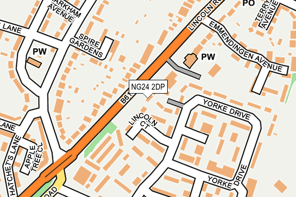 NG24 2DP map - OS OpenMap – Local (Ordnance Survey)