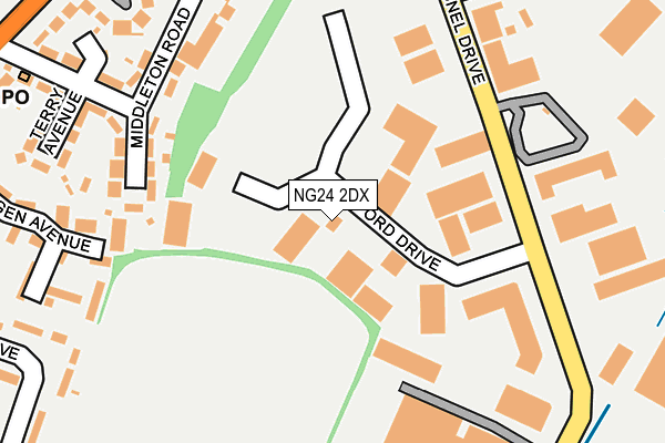 NG24 2DX map - OS OpenMap – Local (Ordnance Survey)