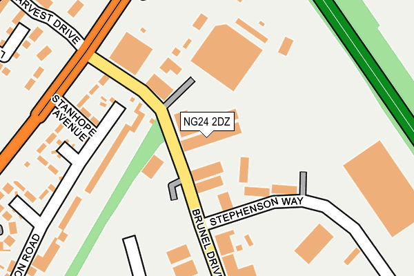 NG24 2DZ map - OS OpenMap – Local (Ordnance Survey)