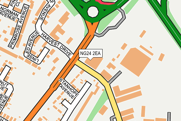 NG24 2EA map - OS OpenMap – Local (Ordnance Survey)