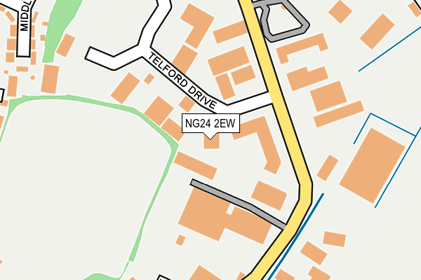 NG24 2EW map - OS OpenMap – Local (Ordnance Survey)