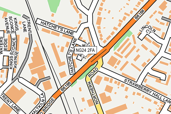 NG24 2FA map - OS OpenMap – Local (Ordnance Survey)