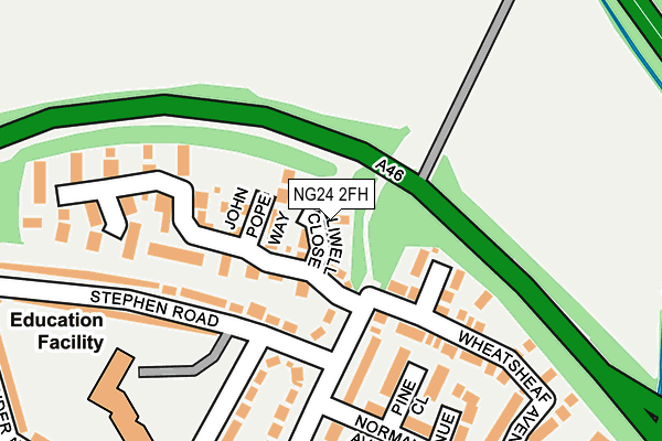 NG24 2FH map - OS OpenMap – Local (Ordnance Survey)