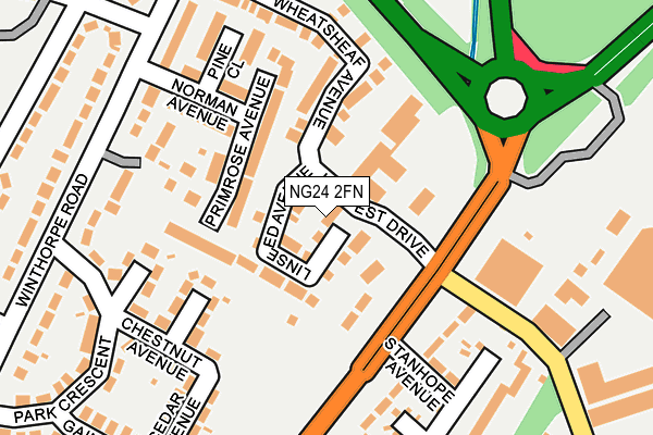 NG24 2FN map - OS OpenMap – Local (Ordnance Survey)