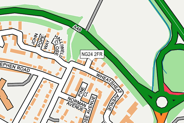NG24 2FR map - OS OpenMap – Local (Ordnance Survey)