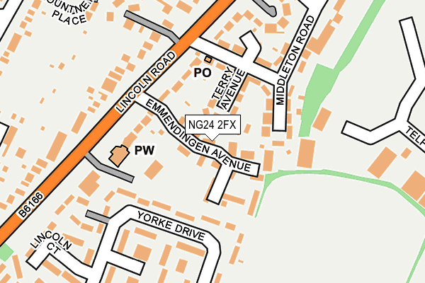 NG24 2FX map - OS OpenMap – Local (Ordnance Survey)